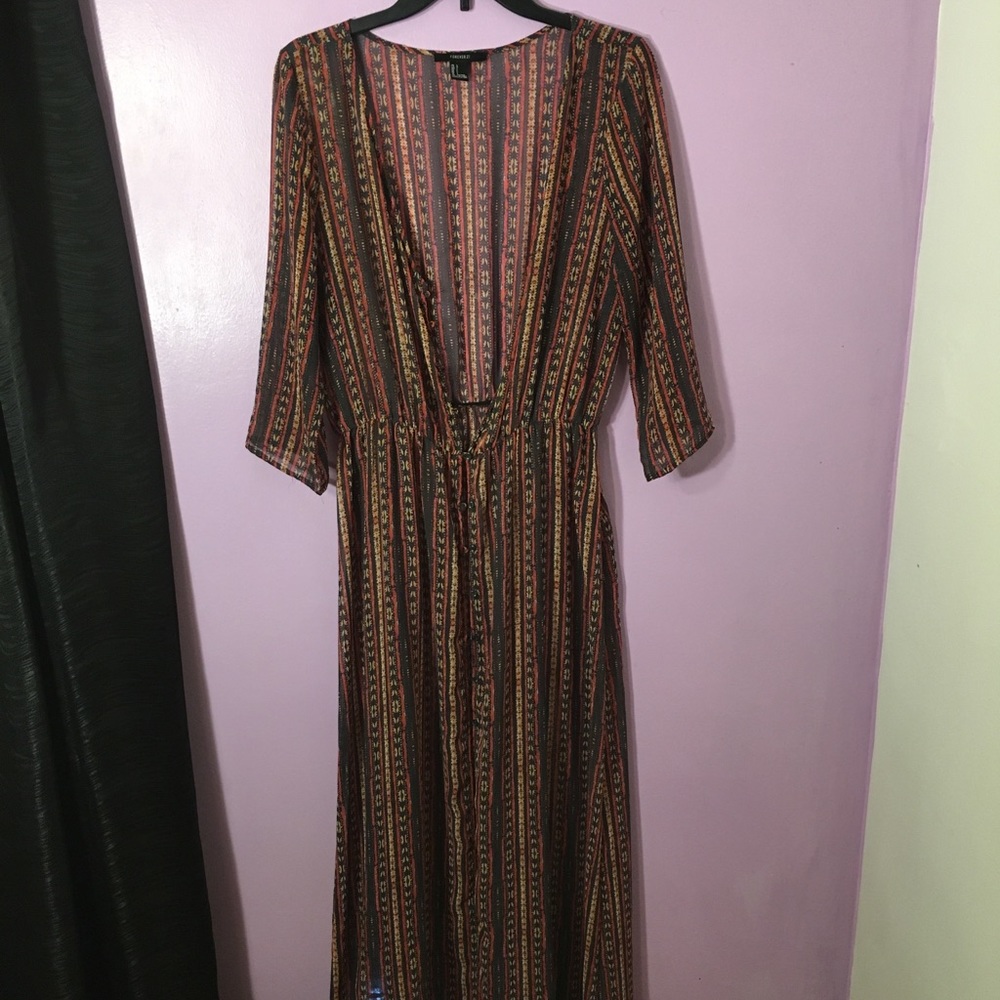 Long tribal print duster